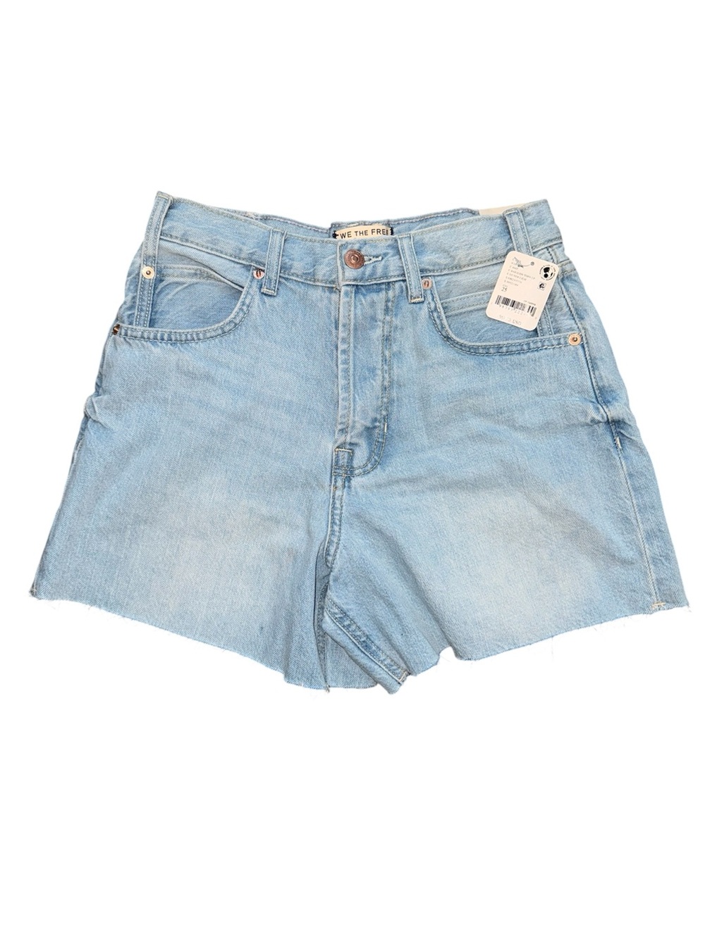 Free People Light Blue High Waist Denim Shorts